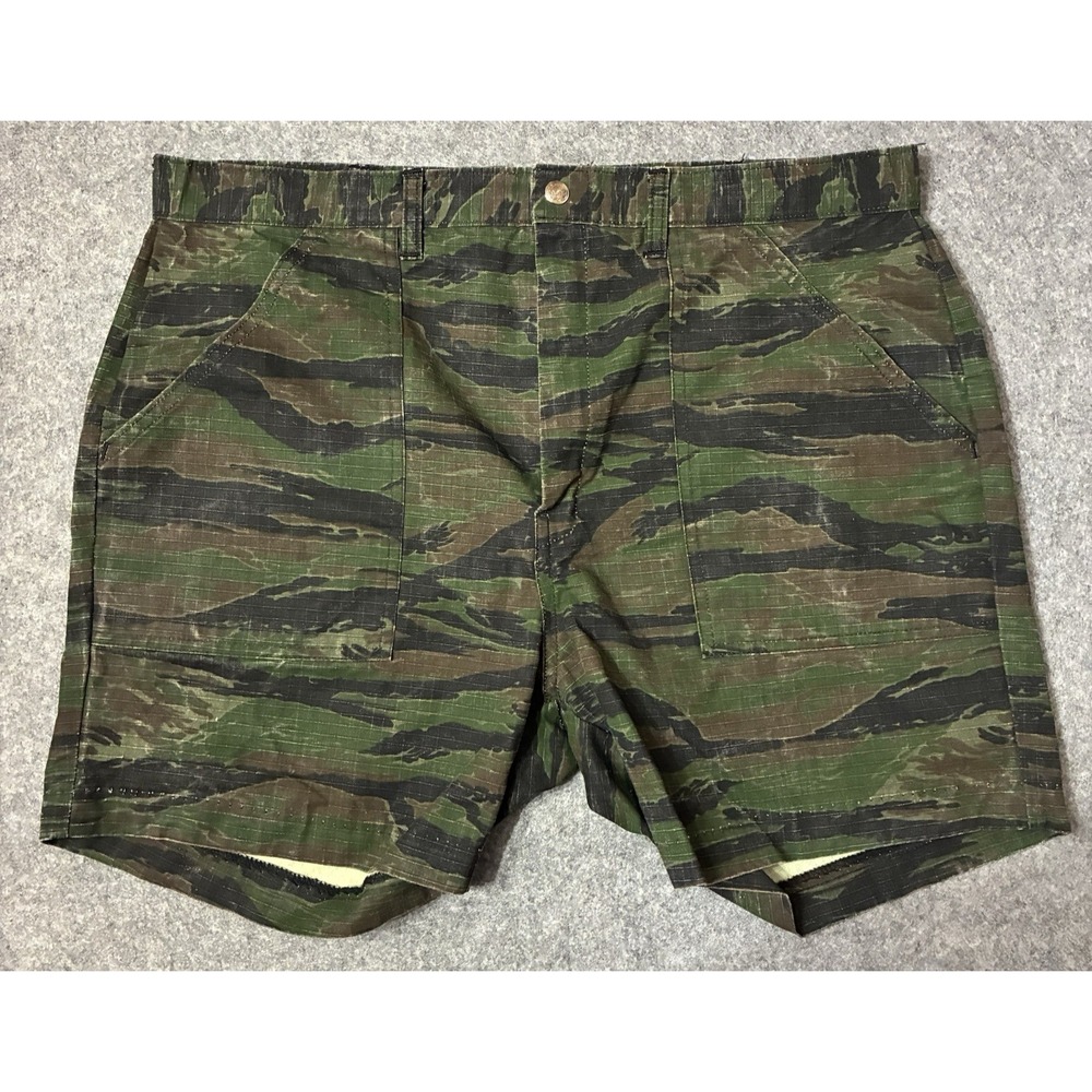 Vintage US Army Vietnam Era Tiger Stripe Camo Shorts John Wayne Style 60s 70s